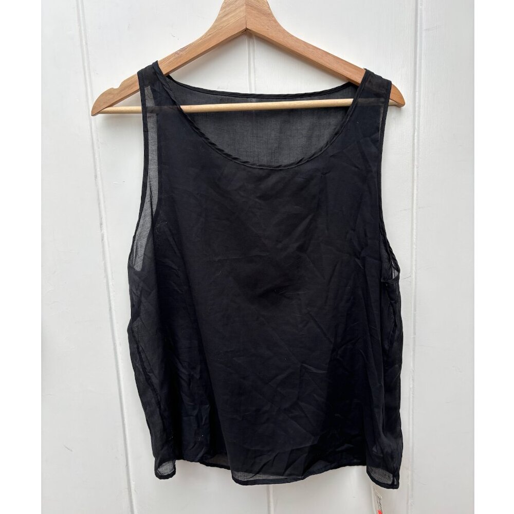 Y2K American Apparel black semi sheer cotton tank - NWT!